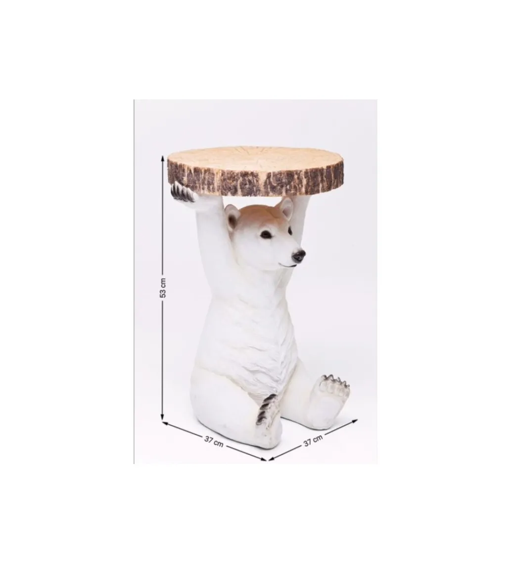 Stolik kawowy ANIMAL POLAR BEAR 37 cm biała*KARE