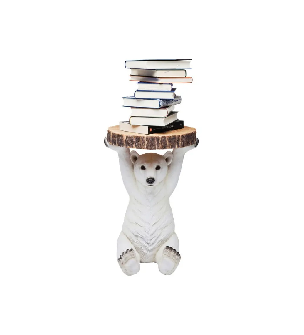 Stolik kawowy ANIMAL POLAR BEAR 37 cm biała*KARE