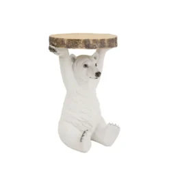 Stolik kawowy ANIMAL POLAR BEAR 37 cm biała*KARE