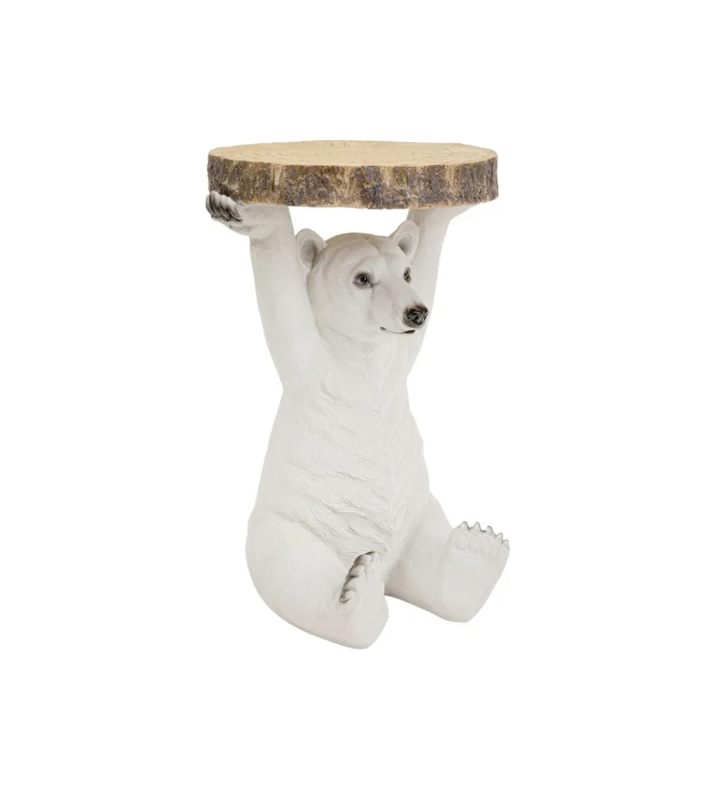 Stolik kawowy ANIMAL POLAR BEAR 37 cm biała*KARE
