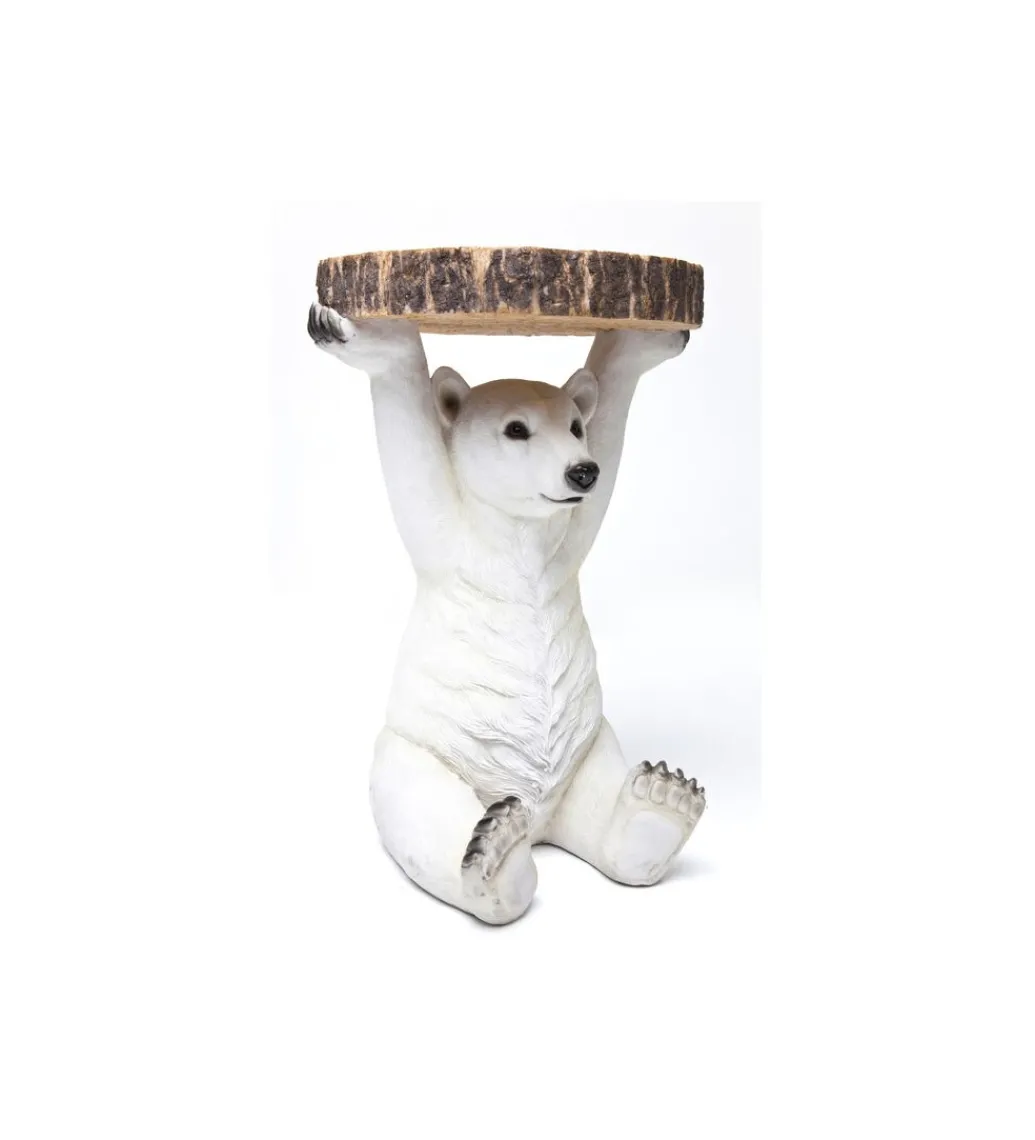 Stolik kawowy ANIMAL POLAR BEAR 37 cm biała*KARE