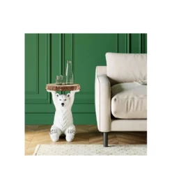Stolik kawowy ANIMAL POLAR BEAR 37 cm biała*KARE