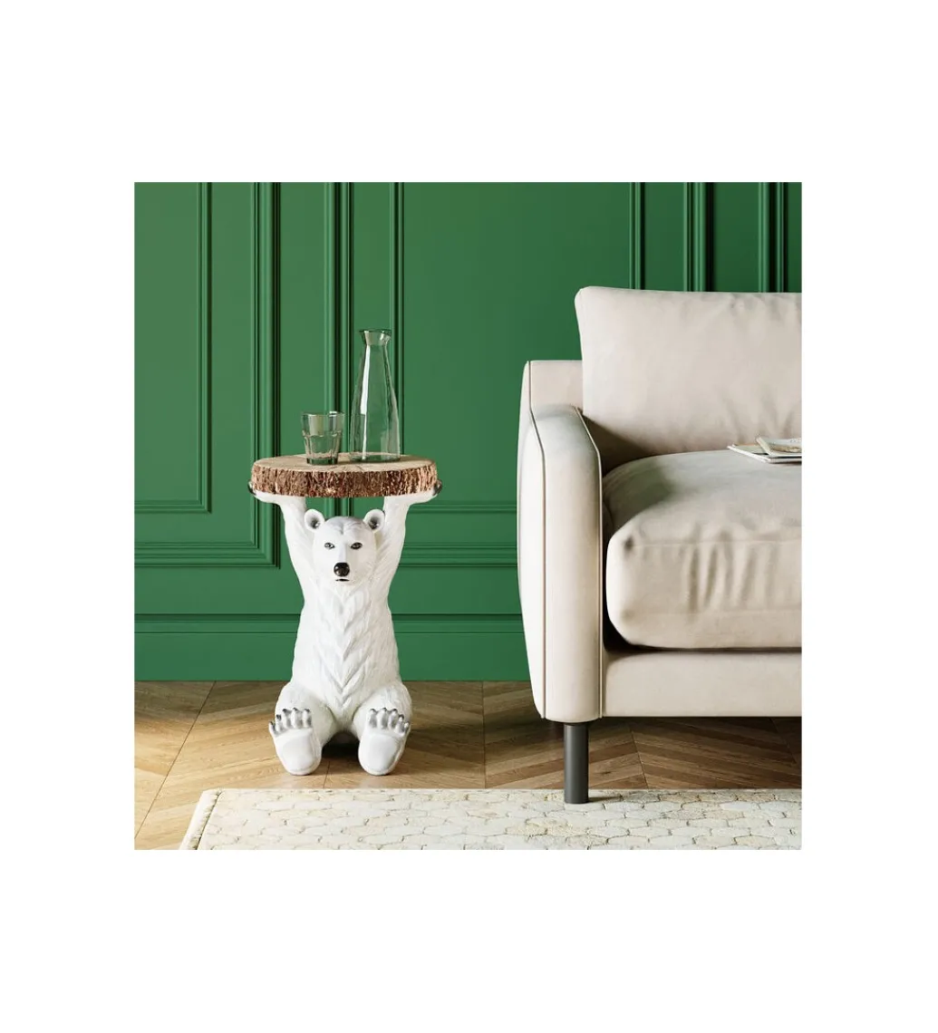 Stolik kawowy ANIMAL POLAR BEAR 37 cm biała*KARE