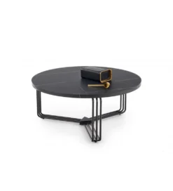 Stolik kawowy ANTICA 80 cm w optyce czarnego marmuru*Halmar Discount