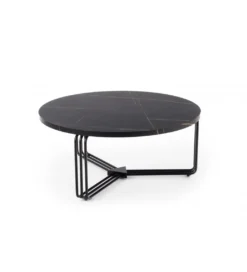 Stolik kawowy ANTICA 80 cm w optyce czarnego marmuru*Halmar Discount