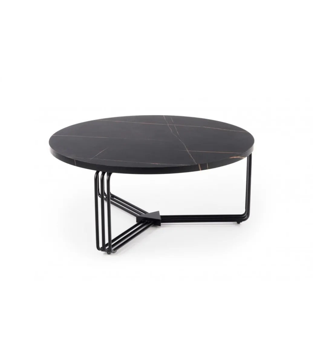 Stolik kawowy ANTICA 80 cm w optyce czarnego marmuru*Halmar Discount