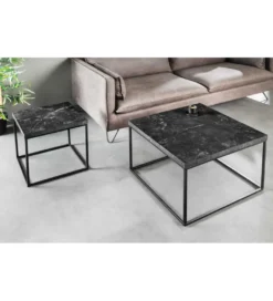 Stolik kawowy ARCHITECTURE 60 cm w optyce czarnego marmuru*Invicta Interior Hot