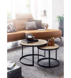Stolik kawowy ARHUS set 2 drewno*WOHNLING, GERMANY Discount