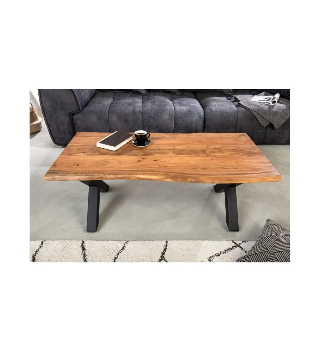 Stolik kawowy ARKTYKA Mammut X 120 cm drewno akacja honey*Invicta Interior Outlet