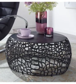 Stolik kawowy ARLES 66 cm czarny*WOHNLING, GERMANY Sale
