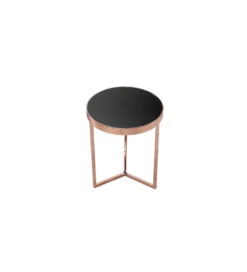 Stolik kawowy Art Deco 45 cm czarno miedziany*Invicta Interior Online