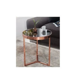 Stolik kawowy Art Deco 45 cm czarno miedziany*Invicta Interior Online