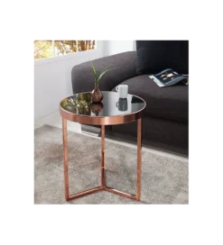 Stolik kawowy Art Deco 45 cm czarno miedziany*Invicta Interior Online