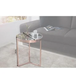 Stolik kawowy Art Deco 45 cm czarno miedziany*Invicta Interior Online