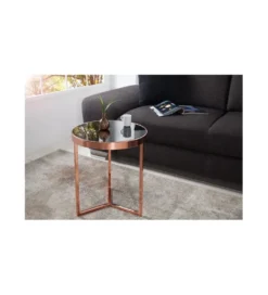 Stolik kawowy Art Deco 45 cm czarno miedziany*Invicta Interior Online