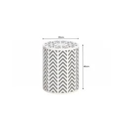 Stolik kawowy ASIM 35 cm biało czarny*Invicta Interior Outlet