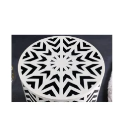 Stolik kawowy ASIM 35 cm biało czarny*Invicta Interior Outlet