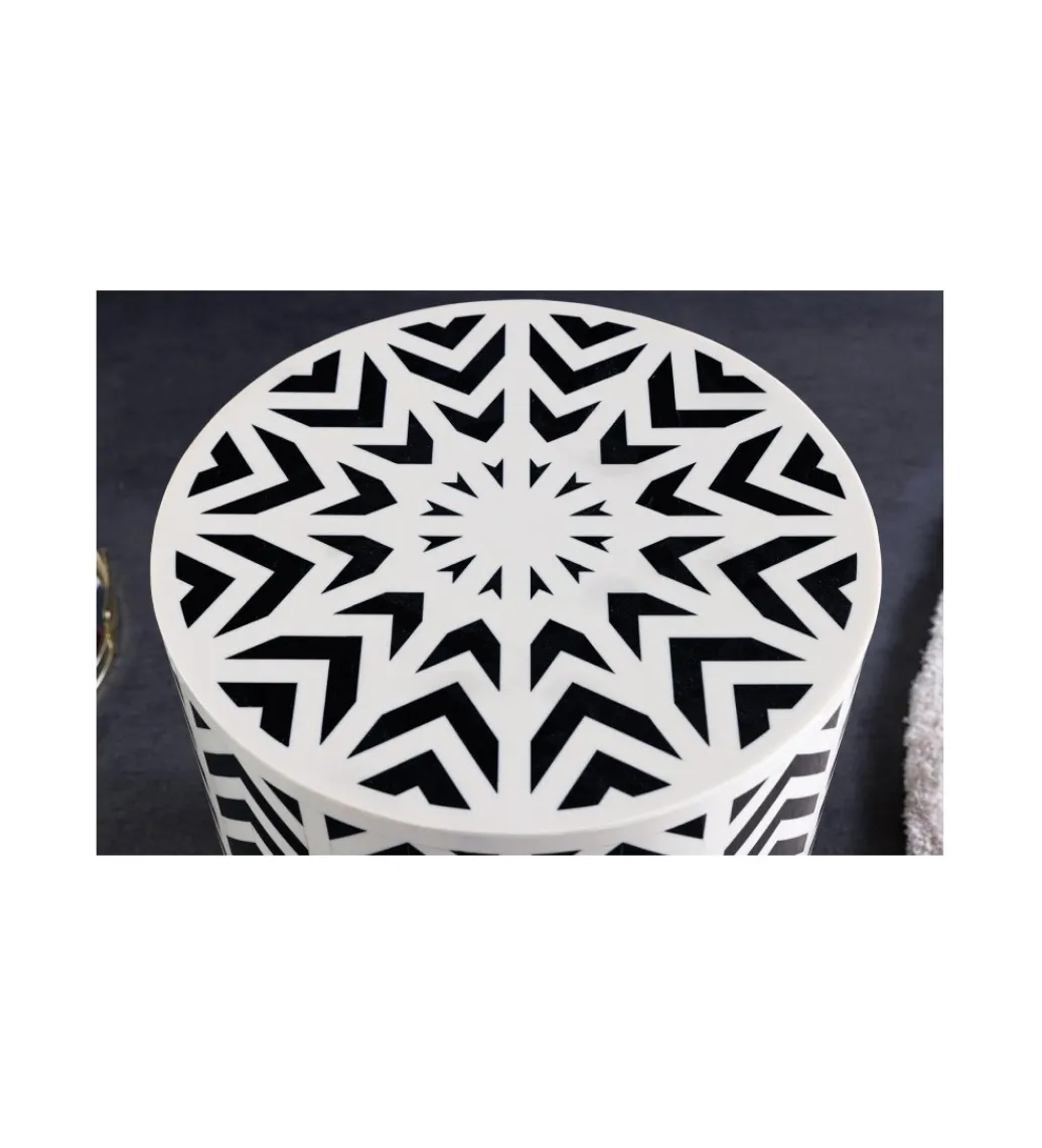 Stolik kawowy ASIM 35 cm biało czarny*Invicta Interior Outlet
