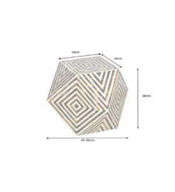 Stolik kawowy ASIM 57 cm brązowo biały*Invicta Interior Outlet