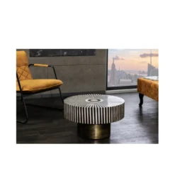 Stolik kawowy ASIM 60cm czarno biały*Invicta Interior Best
