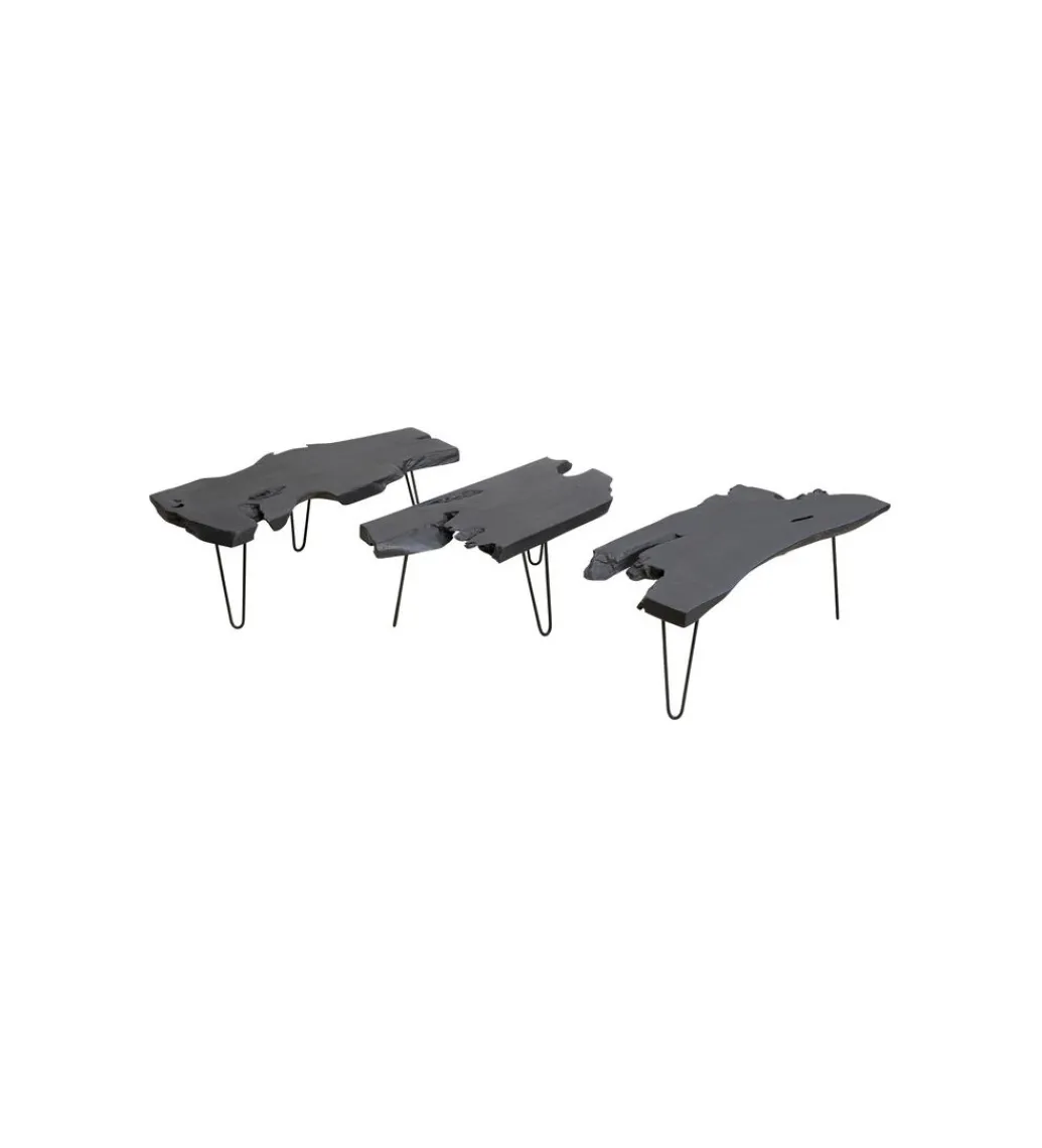 Stolik kawowy ASPEN 100 cm drewno teak czarny*KARE Sale