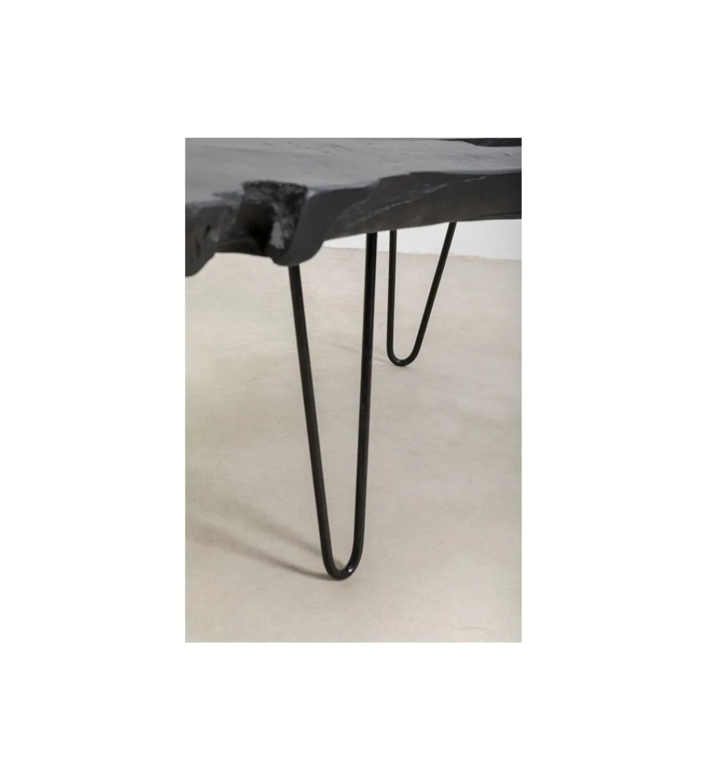 Stolik kawowy ASPEN 100 cm drewno teak czarny*KARE Sale