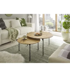 Stolik kawowy ASSUAN 55 cm dąb olejowany*MCA Outlet