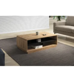 Stolik kawowy ASTON 120 cm czarny z dodatkiem koloru dąb Taurus*Helvetia Clearance