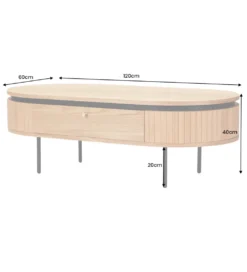 Stolik kawowy ATELIER 120 cm kolor dębu*Invicta Interior Discount