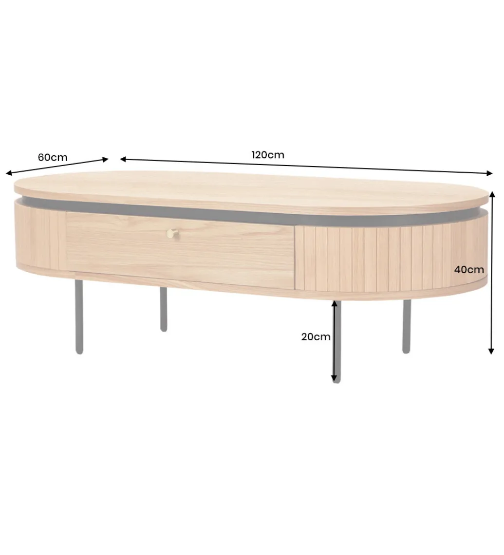 Stolik kawowy ATELIER 120 cm kolor dębu*Invicta Interior Discount