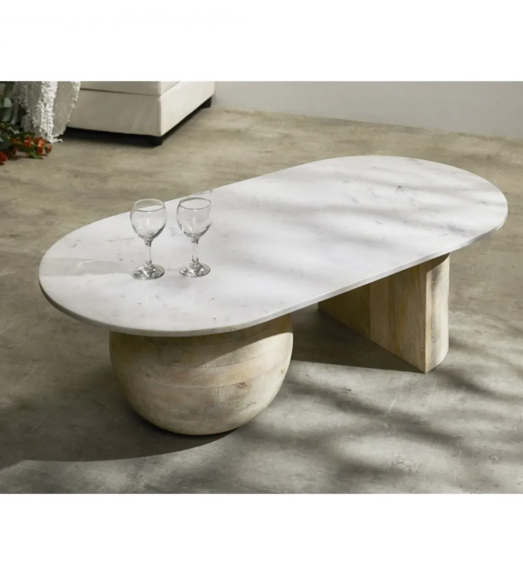 Stolik kawowy ATERIUM 120 cm drewno mango*Imeri Discount