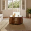 Stolik kawowy BADET 80 cm drewno mango marmur*Zona-Design Hot