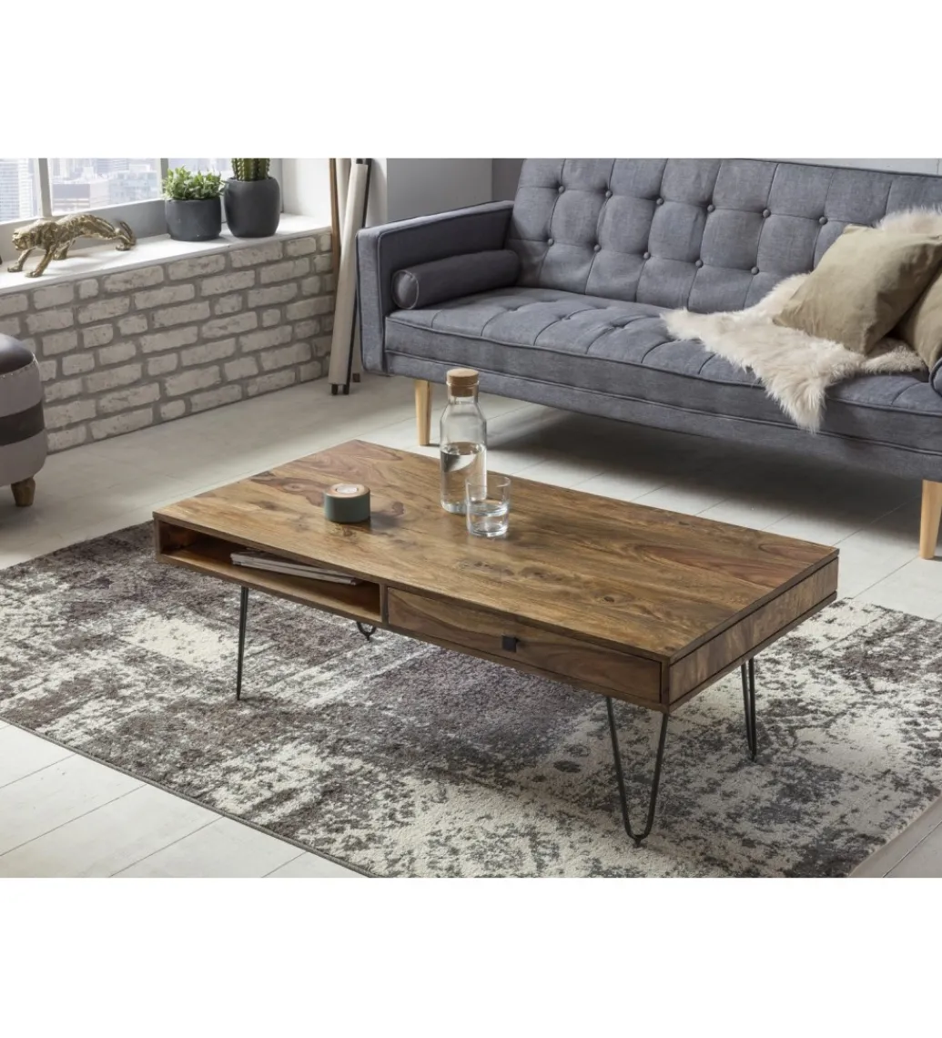 Stolik kawowy BAGLI 110 cm drewno sheesham*WOHNLING, GERMANY Discount