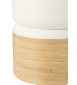 Stolik kawowy Bamboo 40 cm biały*J-Line Best