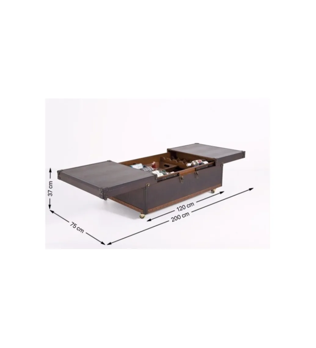 Stolik kawowy BAR GLOBETROTTER 120 cm brązowy*KARE Clearance