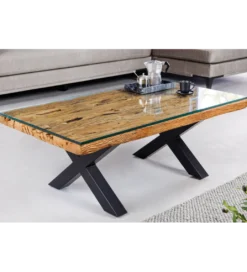 Stolik kawowy BARRACUDA110 cm drewno teak bez szkła*Invicta Interior Sale