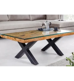 Stolik kawowy BARRACUDA110 cm drewno teak bez szkła*Invicta Interior Sale