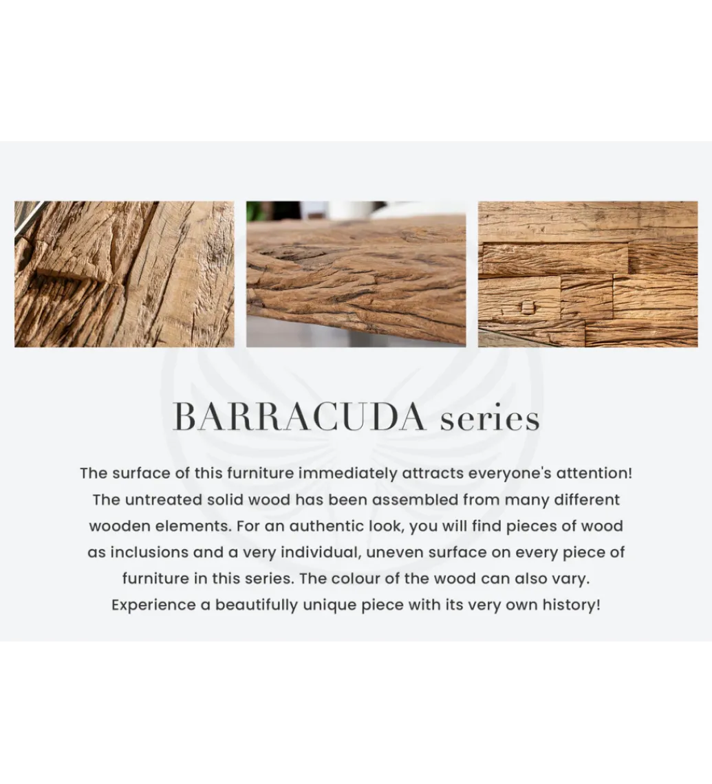 Stolik kawowy BARRACUDA110 cm drewno teak bez szkła*Invicta Interior Sale