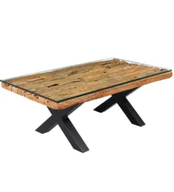 Stolik kawowy BARRACUDA110 cm drewno teak bez szkła*Invicta Interior Sale