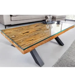 Stolik kawowy BARRACUDA110 cm drewno teak bez szkła*Invicta Interior Sale