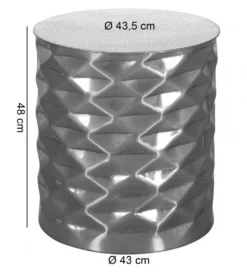Stolik kawowy BATIN 43 cm srebrny*WOHNLING, GERMANY