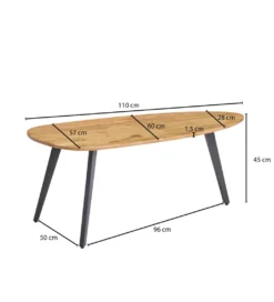 Stolik kawowy BAZEMIT 110 cm drewno akacja*WOHNLING, GERMANY
