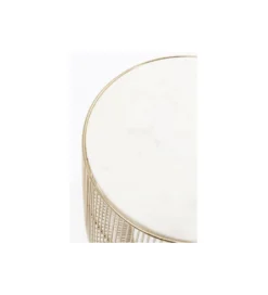 Stolik kawowy BEAM 32 cm biały marmur brąz*KARE New