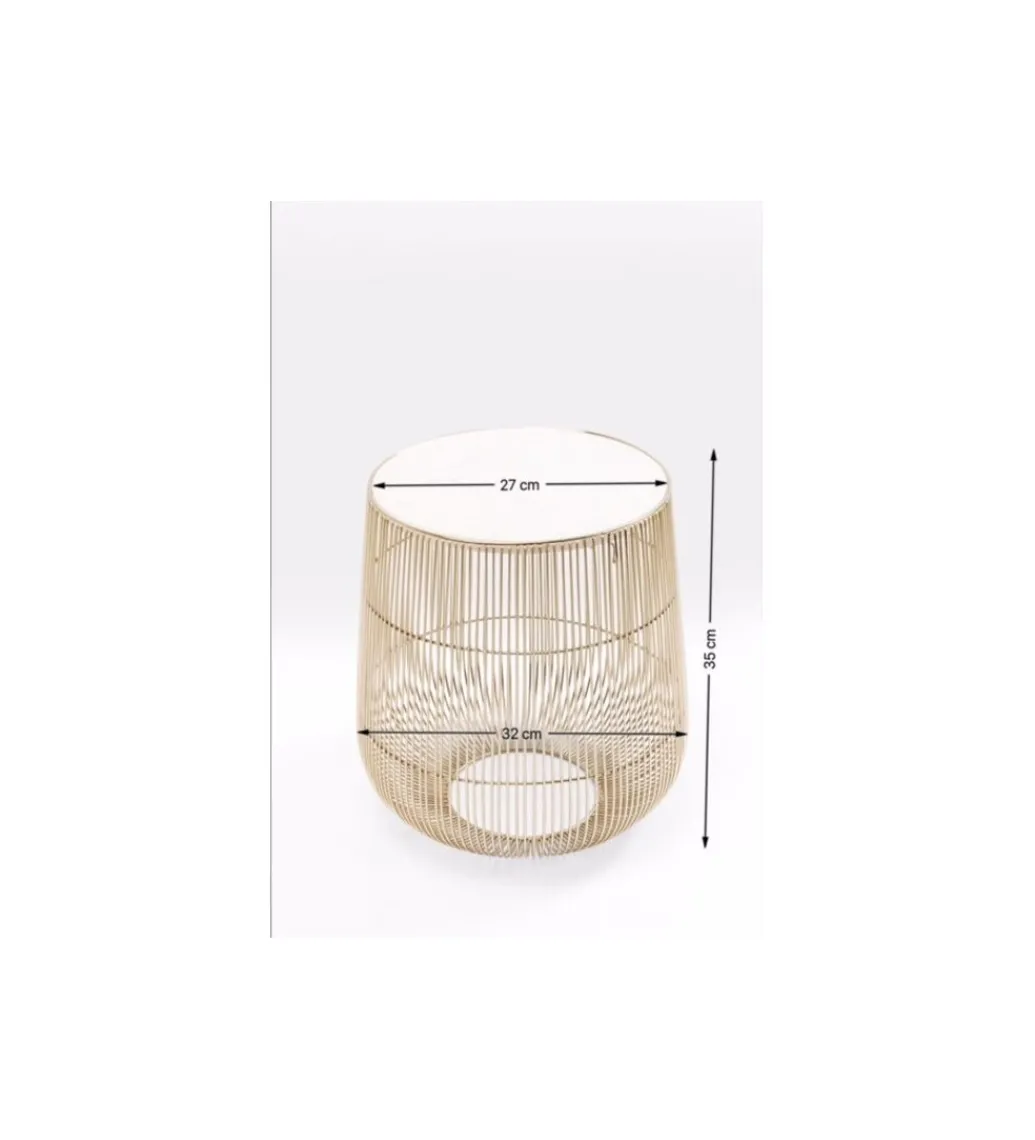 Stolik kawowy BEAM 32 cm biały marmur brąz*KARE New