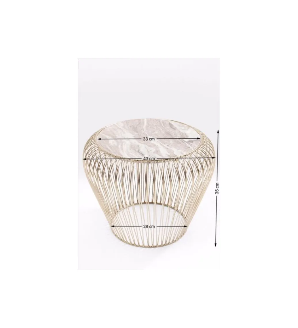 Stolik kawowy Beam 43 cm mosiądz w optyce marmuru*KARE Online