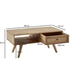 Stolik kawowy BELIZE 90 cm drewno mango*WOHNLING, GERMANY