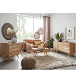Stolik kawowy BELIZE 90 cm drewno mango*WOHNLING, GERMANY