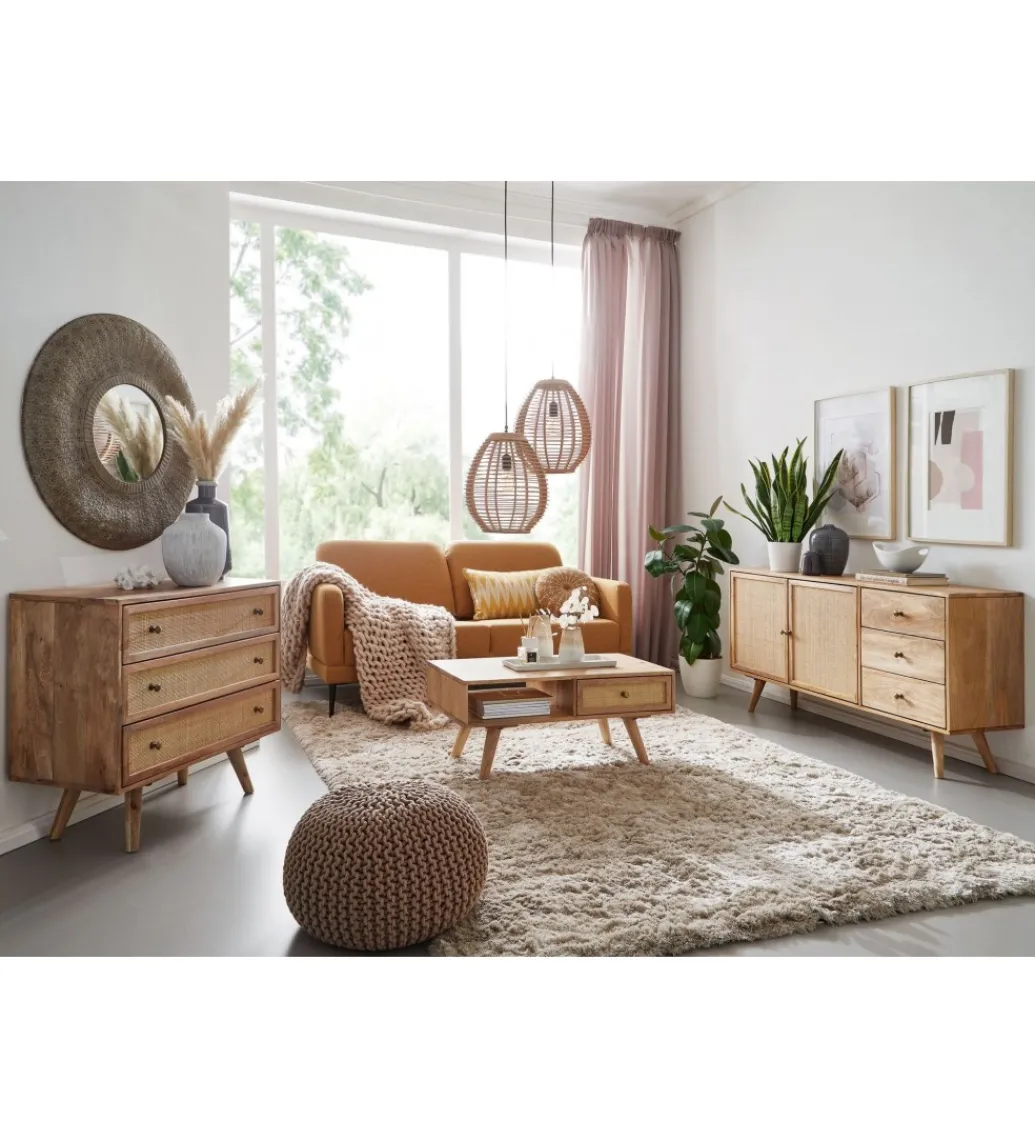 Stolik kawowy BELIZE 90 cm drewno mango*WOHNLING, GERMANY