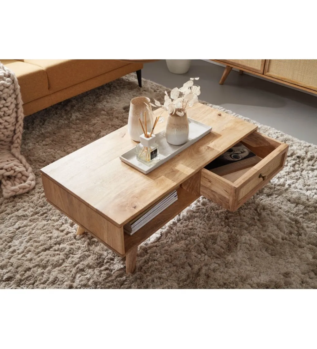 Stolik kawowy BELIZE 90 cm drewno mango*WOHNLING, GERMANY