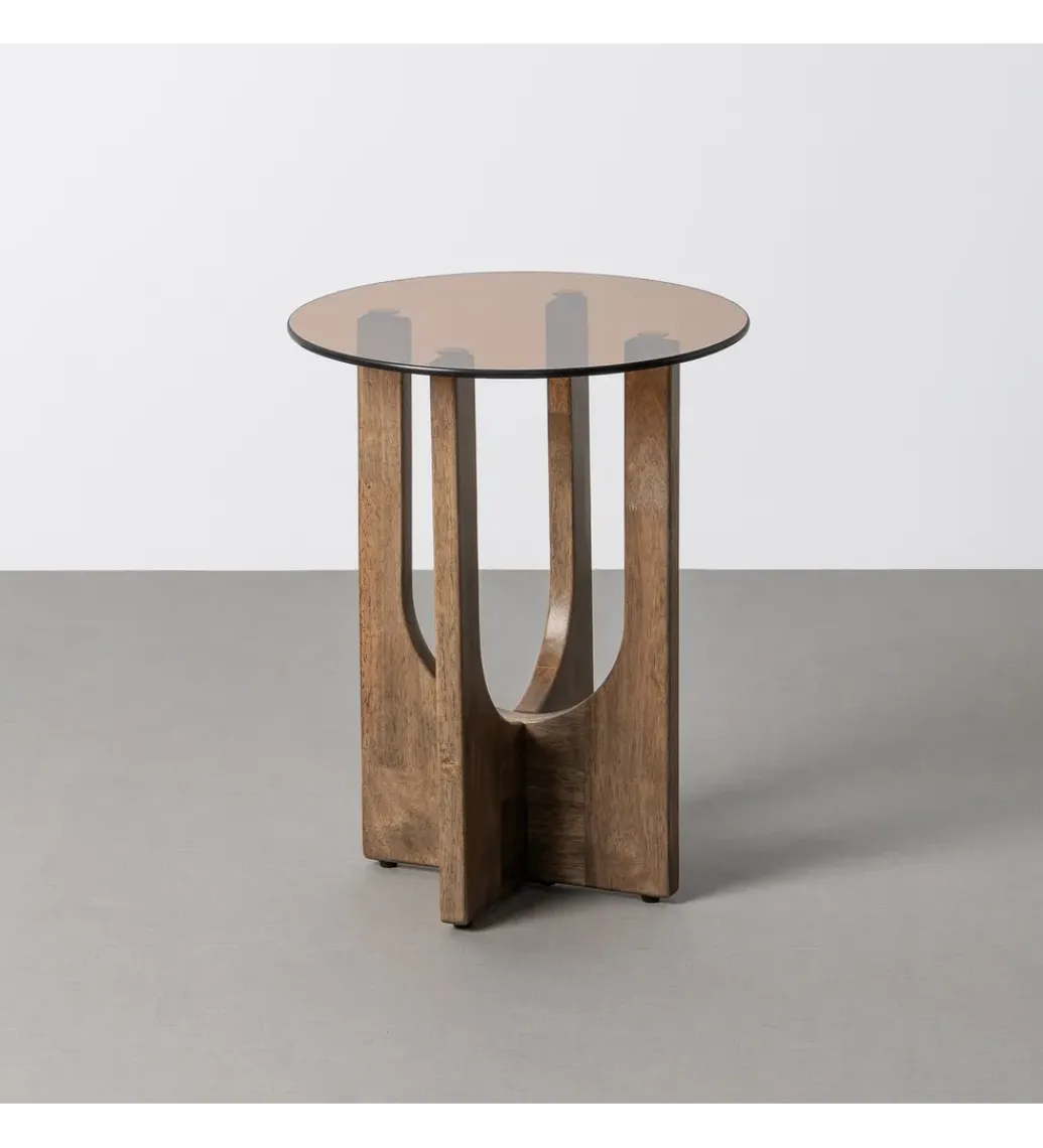 Stolik kawowy boczny AMY drewno kauczuk*Zona-Design Outlet